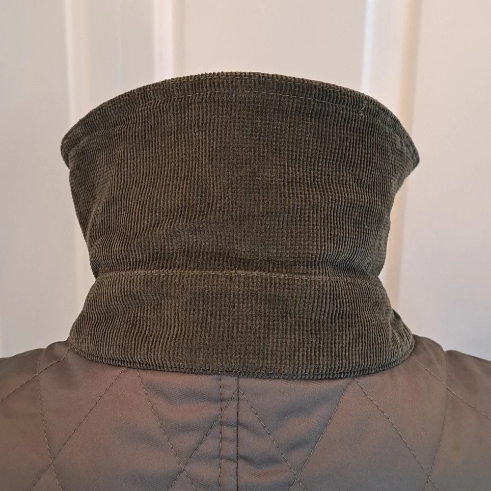 L.L.Bean Womens Classic Preppy Quilted Olive Green Field/Utility Vest Zip/Snap M